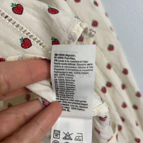 & Other Stories STAWBERRY PRINT RUFFLED COLLAR BLOUSE - Picture 6 of 9